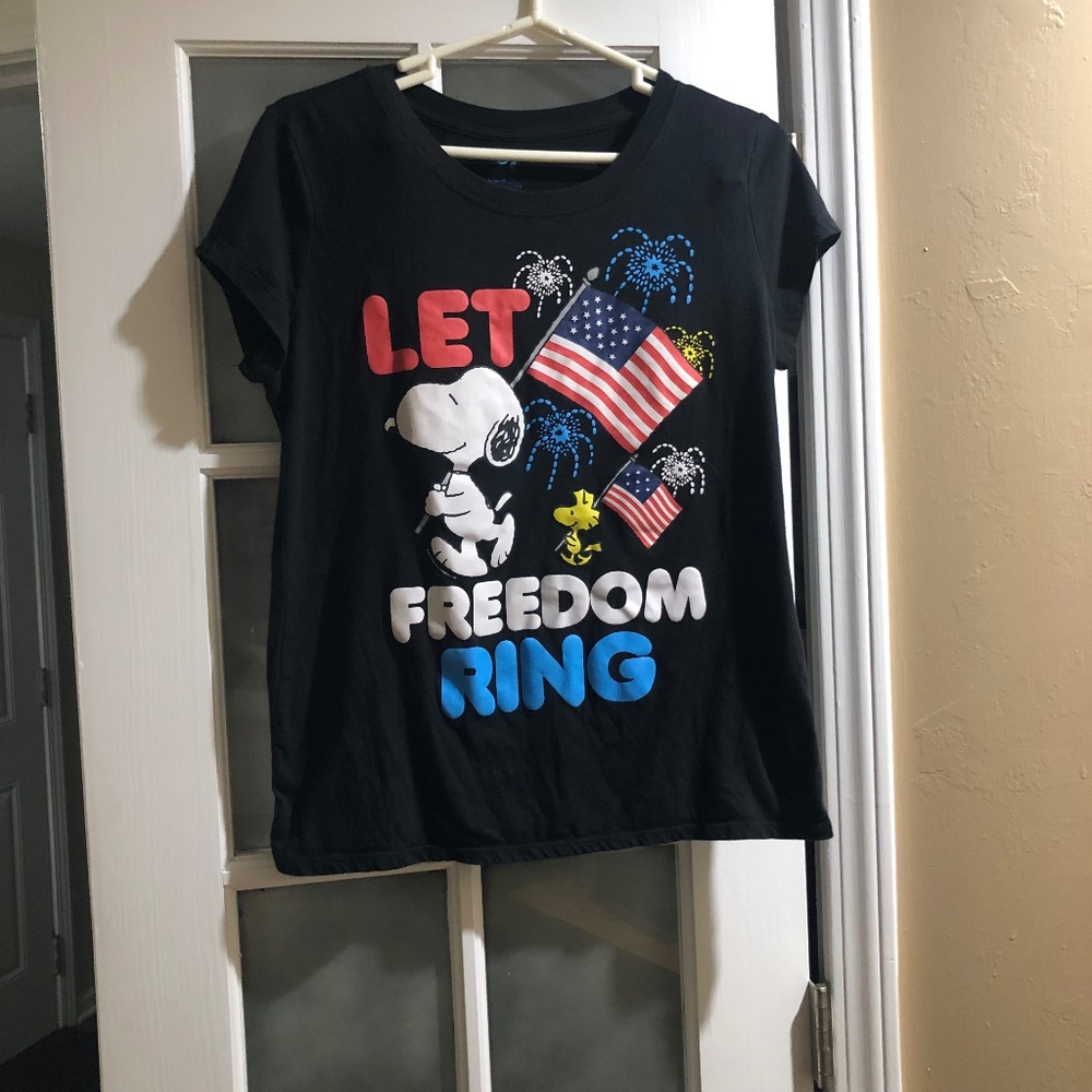 Snoopy Let Freedom Ring T Shirt Youth 16/18 Cotton Blend